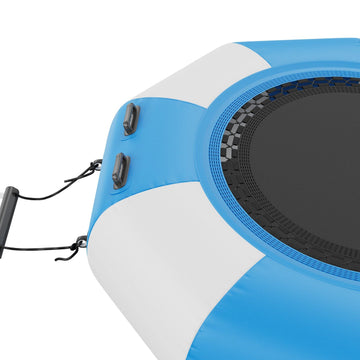 Vevor Inflatable Water Bouncer, 6.5Ft Recreational Water Trampoline, Portable Bounce Swim Platform With 3-Step Ladder & Electric
