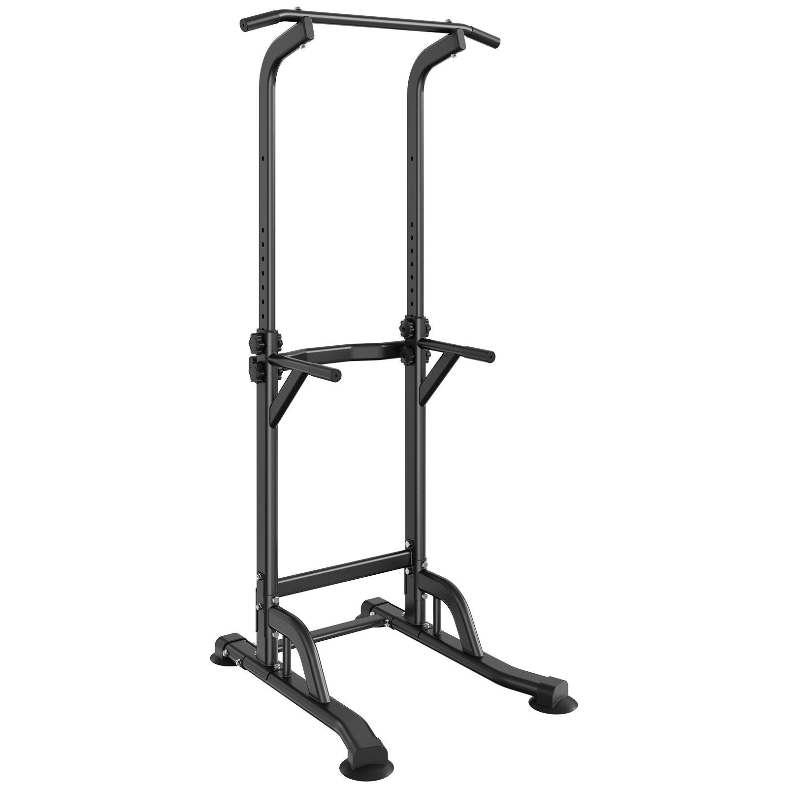 VEVOR Power Tower Dip Station, 10-Level Height Adjustable Pull Up Bar Stand, Multi-Function Strength Training Workout Equipment 