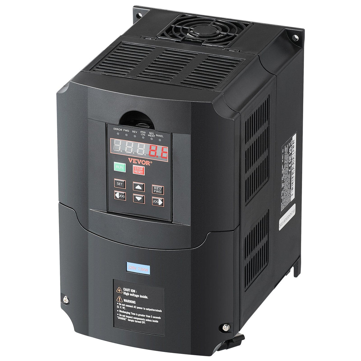VEVOR VFD 10HP, 7.5KW, 35A, 1 or 3 Phase 220V Input to 3 Phase 220V Output Variable Frequency Drive, 40-60Hz Input, 0-400Hz Outp
