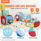 Vevor 5 In 1 Kids Play Tent With Tunnel, Basketball Hoop For Boys, Girls, Babies And Toddlers, Indoor/Outdoor Pop Up Playhouse W