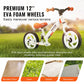 Vevor Toddler Balance Bike, 12'' Carbon Steel Kids Bike With Adjustable Seat & Handlebar, Eva Foam Tires, No Pedal Kids Balance