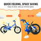Vevor Folding Toddler Balance Bike, 16'' High-Carbon Steel Kids Bike With Adjustable Seat & Handlebar, Inflatable Tires, Portabl