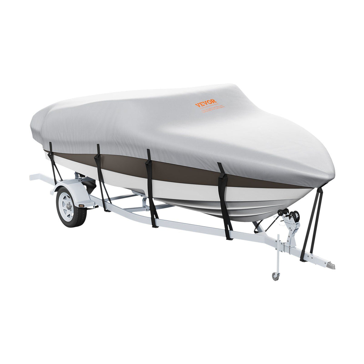 VEVOR Boat Cover, 17-19 Trailerable Waterproof Boat Cover, 600D Marine Grade PU Oxford, with Motor Cover and Buckle Straps, fo
