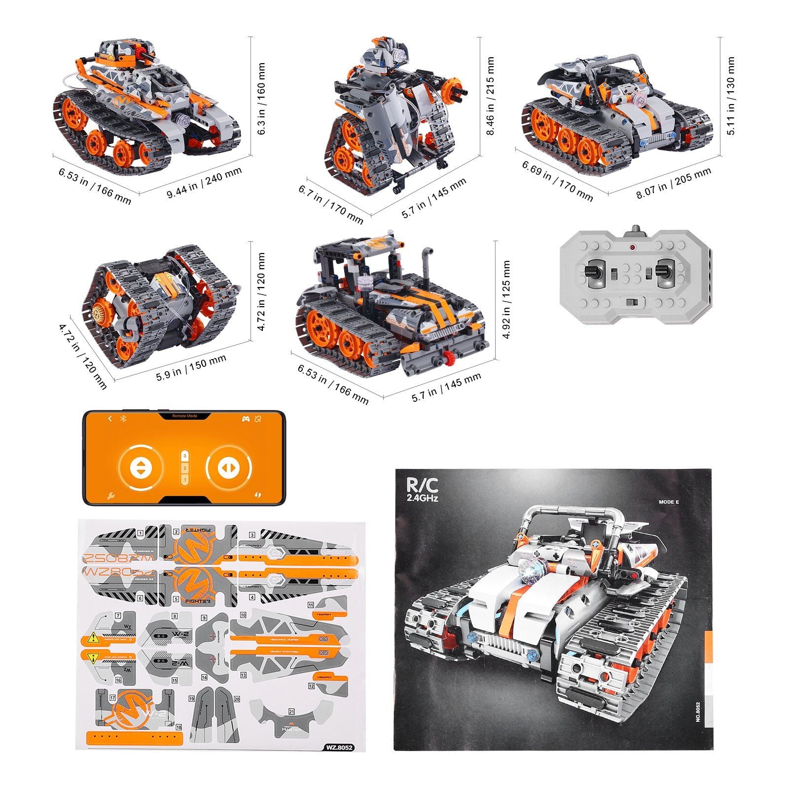 Vevor Stem Building Toys For Kids 5 In 1 App & Remote Control Car/Robo ...