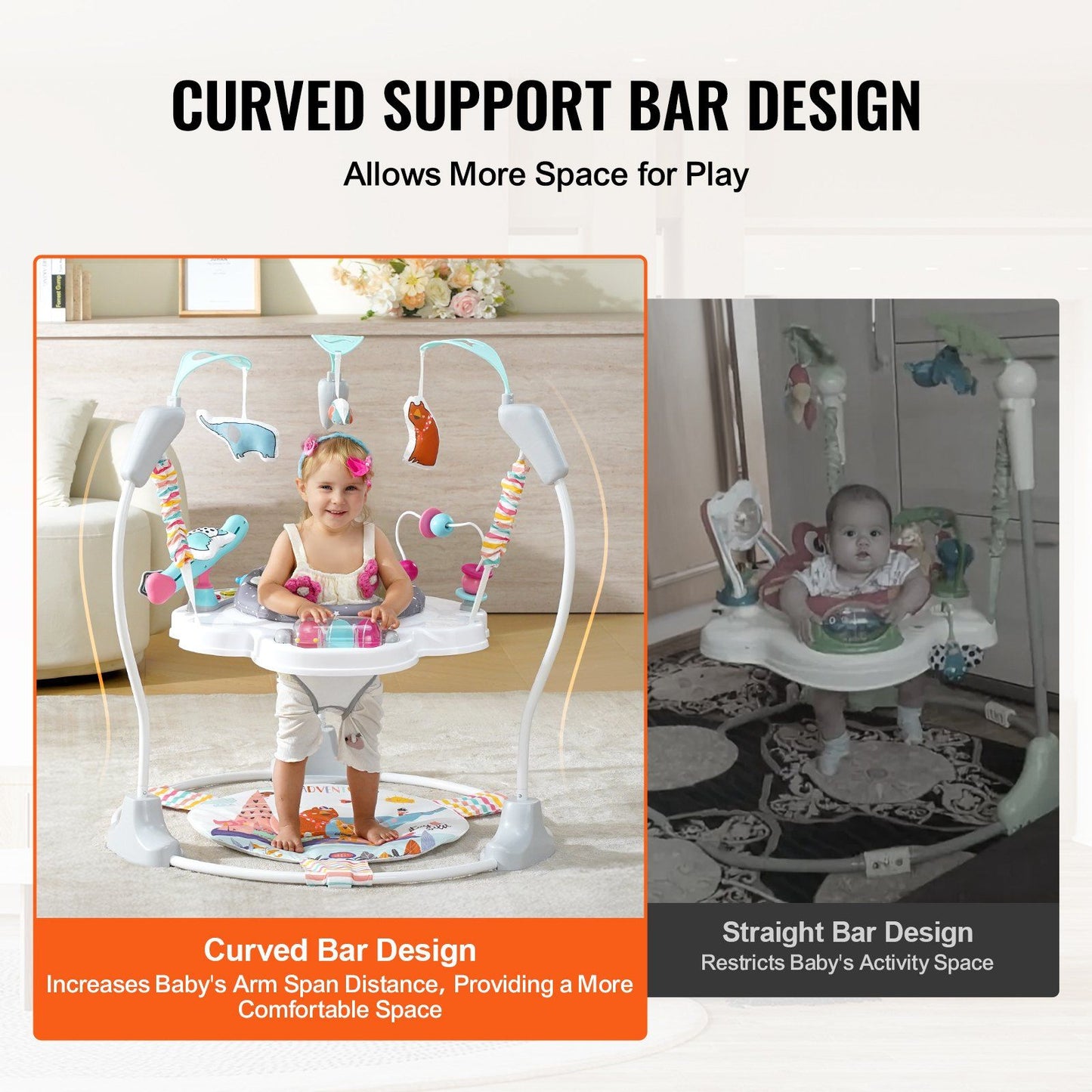 Vevor Baby Bouncer Activity Center Baby Jumper Jumperoo With Toys Music Lights