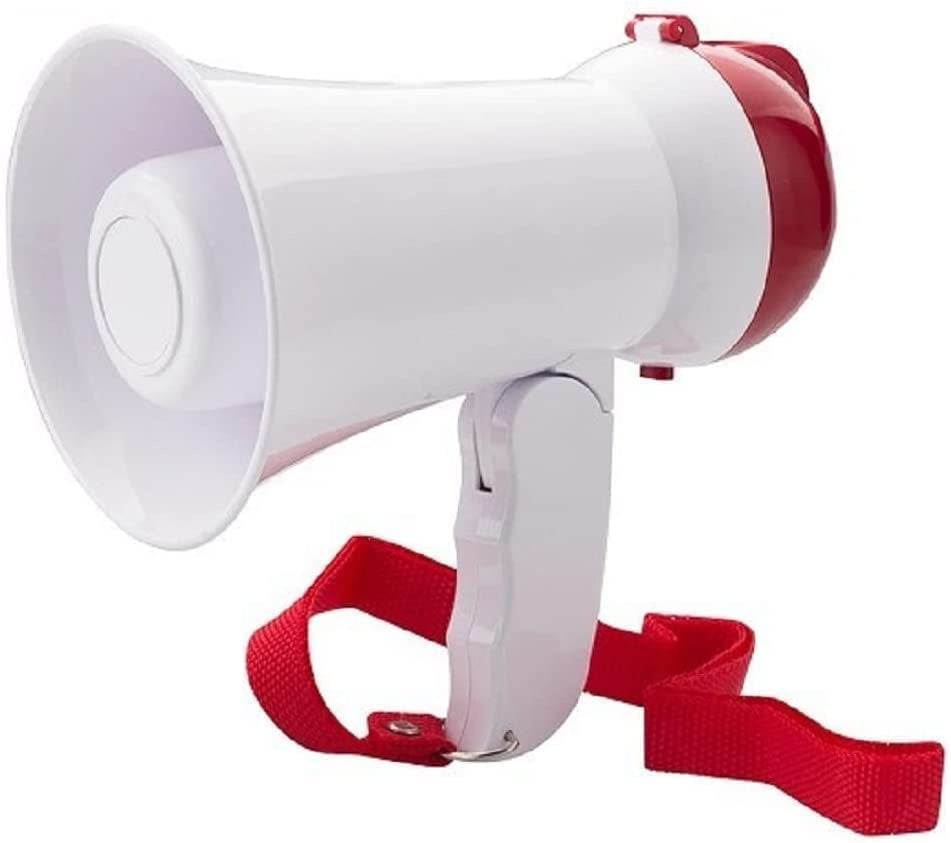 Megaphone Handheld Mini Bullhorn Cheer Loudspeaker Bull Horn Speaker Small Megaphono Siren Sling Strap Portable 5Core HW 1 BTRY(