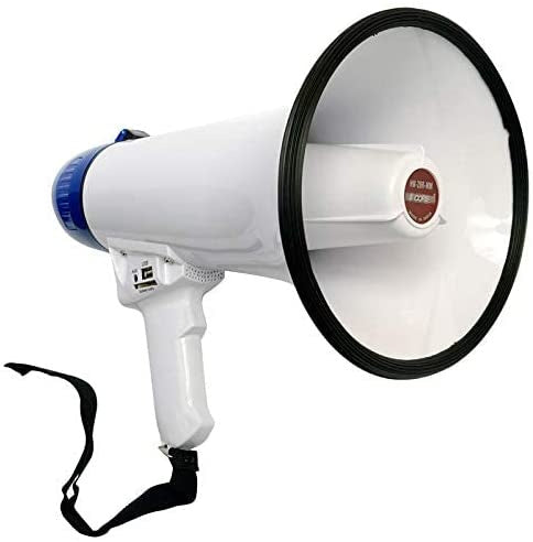 Megaphone Handheld Bullhorn Cheer Loudspeaker Bull Horn Speaker Megaphono Siren Sling Strap Portable 5Core 20R-USB WOB(D0102HX61