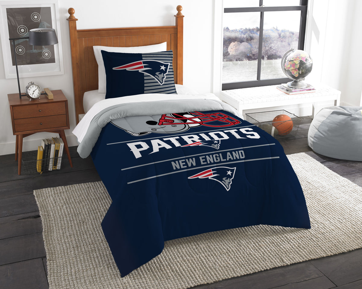 Patriots OFFICIAL National Football League, Bedding, Draft Printed Twin Comforter (64x 86) & 1 Sham (24x 30) Set by The Northwes
