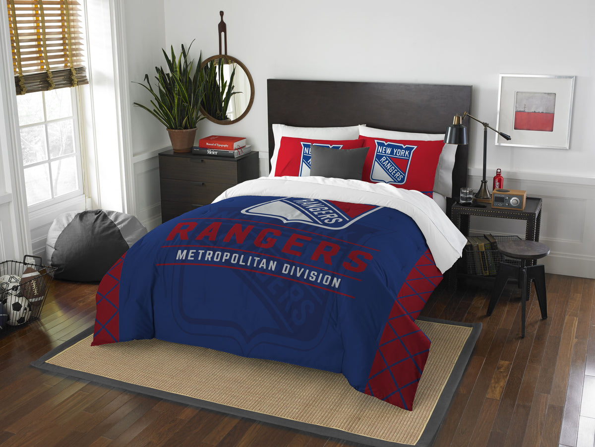 NY Rangers OFFICIAL Draft Full/Queen Comforter & Sham Set(D0102HXMY7W.)