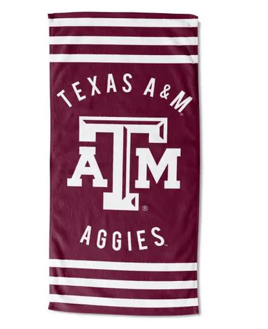 Texas A&M OFFICIAL Collegiate Stripe Beach Towel(D0102HXV1K7.)