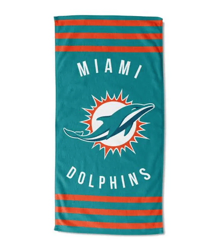 Dolphins OFFICIAL Stripe Beach Towel(D0102HXV66U.)