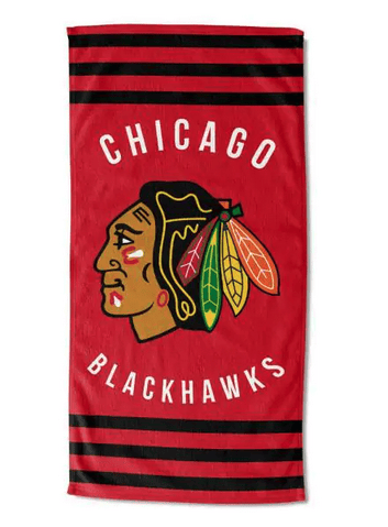 Blackhawks OFFICIAL Stripe Beach Towel(D0102HXV68V.)