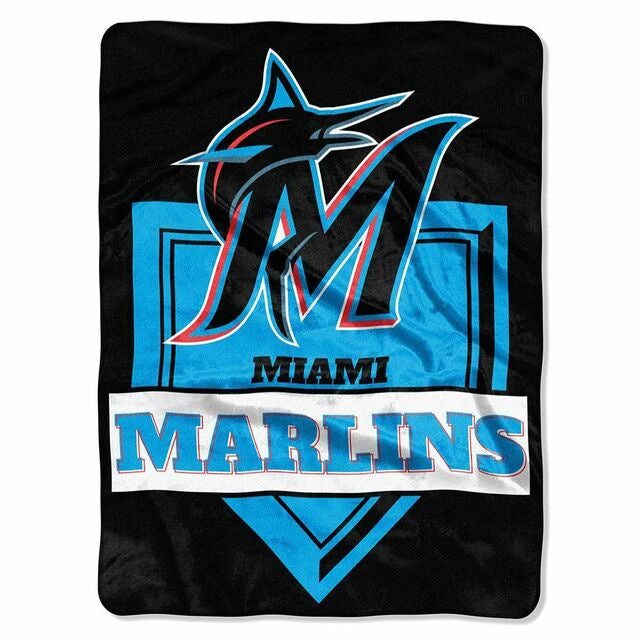 Marlins OFFICIAL Home Plate Raschel Throw Blanket(D0102HXVYAV.)