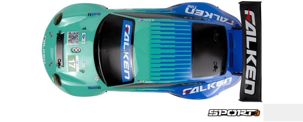 HPI Racing Sport 3 Flux Porsche 911 GT3 RSR Falken RTR – 1/10 Brushless On-Road Scale RC Car