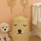 Handwoven Rattan Bear Laundry Basket | Cute Toy Storage Hamper