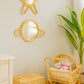 Rattan Saturn Mirror | Boho Nursery Wall Decor | Handmade Natural Rattan Mirror for Kids Room | Eco-Friendly Montessori Wall Art