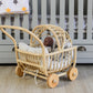 Rattan Doll Stroller – Handmade Boho Doll Pram for Imaginative Play