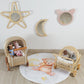 Rattan Doll Stroller – Handmade Boho Doll Pram for Imaginative Play