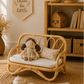 The Heirloom Doll Couch | Boho Montessori Doll Furniture | Eco-Friendly Pretend Play Sofa for Dolls