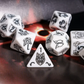Unleash the Wild: Beast Dice - White 7-Dice Set with Black Beast Emblems for RPGs