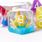 Enchanted Forest Mushroom Dice Set: 7-Piece Clear Resin RPG Dice w/Vibrant Botanicals