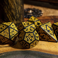 Celtic Knot Dice 7-Dice Set DND RPG Dice Druidic | White, Red, Orange, Yellow. Green, Blue