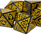 Celtic Knot Dice 7-Dice Set DND RPG Dice Druidic | White, Red, Orange, Yellow. Green, Blue
