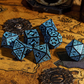 Celtic Knot Dice 7-Dice Set DND RPG Dice Druidic | White, Red, Orange, Yellow. Green, Blue