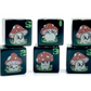 (Black) Mushroom Dice | Printed d6 Dice Featuring Cute Mushroom Numbered