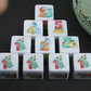 (White) Dinosaur Dice | Printed d6 Dice Featuring Cute Dinos Numbered
