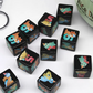 (Black) Dinosaur Dice | Printed d6 Dice Featuring Cute Dinos Numbered
