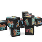 (Black) Dinosaur Dice | Printed d6 Dice Featuring Cute Dinos Numbered