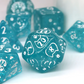Imperfect - Cat's Meow Blue 7-Dice Set with Silver Glitter - Cat-Themed - Discounted