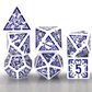 Arcane Amethyst Polyhedral Dice Set | 7-Dice White & Purple