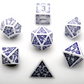 Arcane Amethyst Polyhedral Dice Set | 7-Dice White & Purple