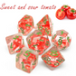 Tomato Themed Dice | 7-Dice Resin Dice Set DND Role Playing Dice