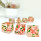 Tomato Themed Dice | 7-Dice Resin Dice Set DND Role Playing Dice