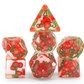Tomato Themed Dice | 7-Dice Resin Dice Set DND Role Playing Dice
