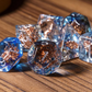 Divine Radiance: Paladin's Celestial Sun Dice Set | Blue & Clear Sun Dice