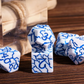 Frost Shard Crackle Nexus: 7-Dice RPG Set White with Blue Crackle Effect