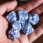 Frost Shard Crackle Nexus: 7-Dice RPG Set White with Blue Crackle Effect