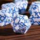 Frost Shard Crackle Nexus: 7-Dice RPG Set White with Blue Crackle Effect