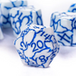 Frost Shard Crackle Nexus: 7-Dice RPG Set White with Blue Crackle Effect