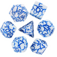 Frost Shard Crackle Nexus: 7-Dice RPG Set White with Blue Crackle Effect