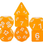 Sunburst Orange Semi-Opaque Acrylic 7-Dice Set - Perfect Starter Kit for RPG Enthusiasts