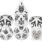Unleash the Wild: Beast Dice - White 7-Dice Set with Black Beast Emblems for RPGs