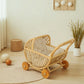 Lullaby Rattan Doll Buggy – Handcrafted Boho Stroller for Little Girls Doll Pretend Play