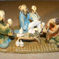 Miniature Ceramic Figurine: Three Men Sitting at a Table  Fine Detail