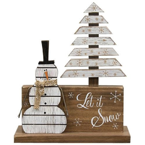 Winter Scene Slat Snowman