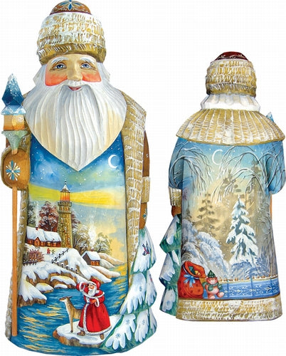 gDebrekht 243011 Woodcarving Winter Beacon 115 in - Woodcarved Santa